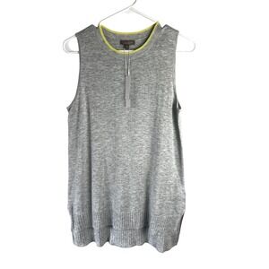 Lilla P. Sleeveless‎ Gray Sweater Vest Size Small High Low Lightweight NEW